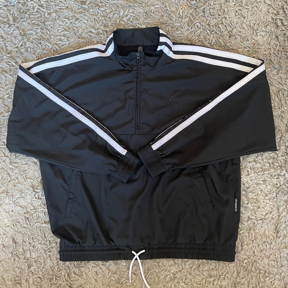 Adidas Men’s Black Windbreaker Size L